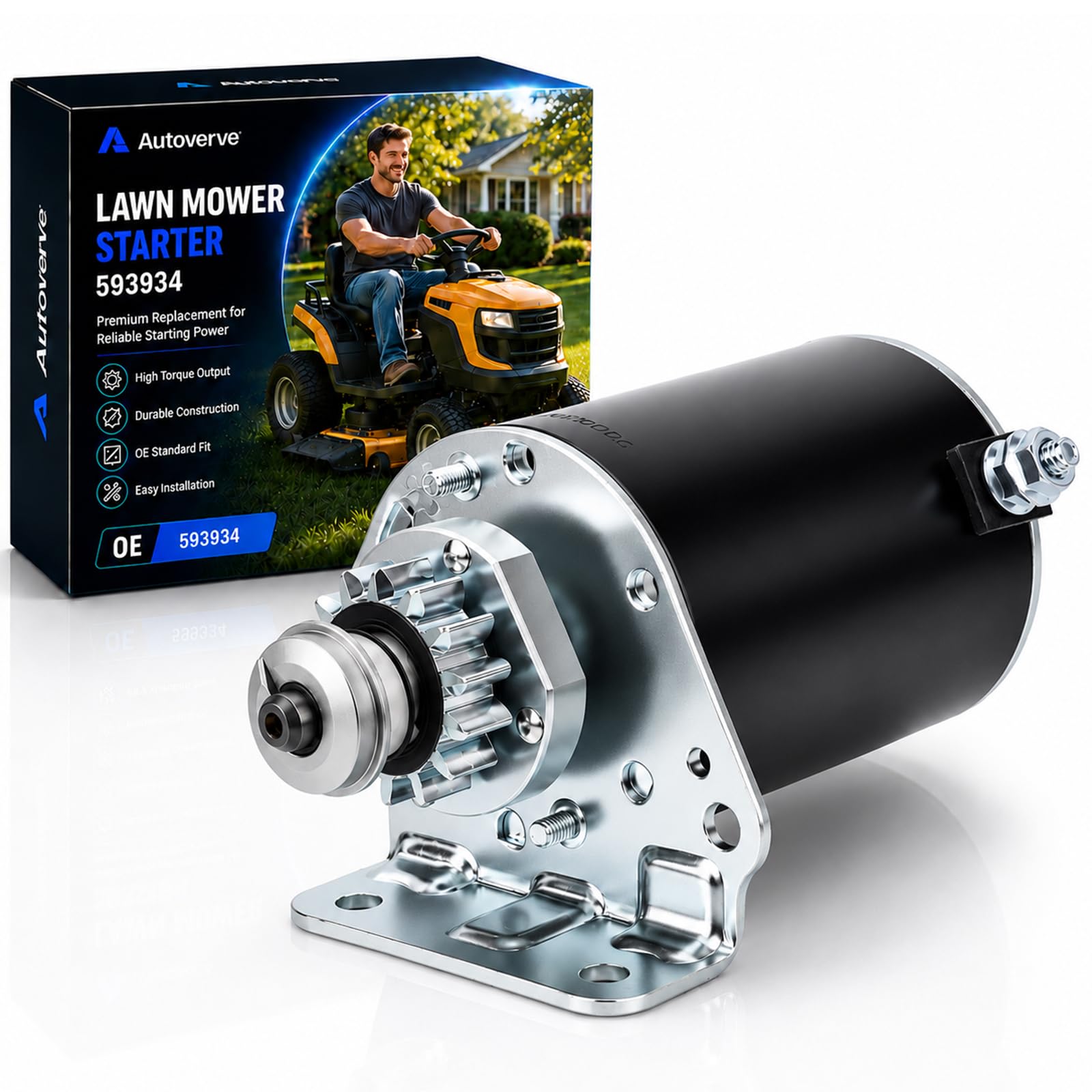 Autoverve starter front view showing bolt pattern for easy direct fit