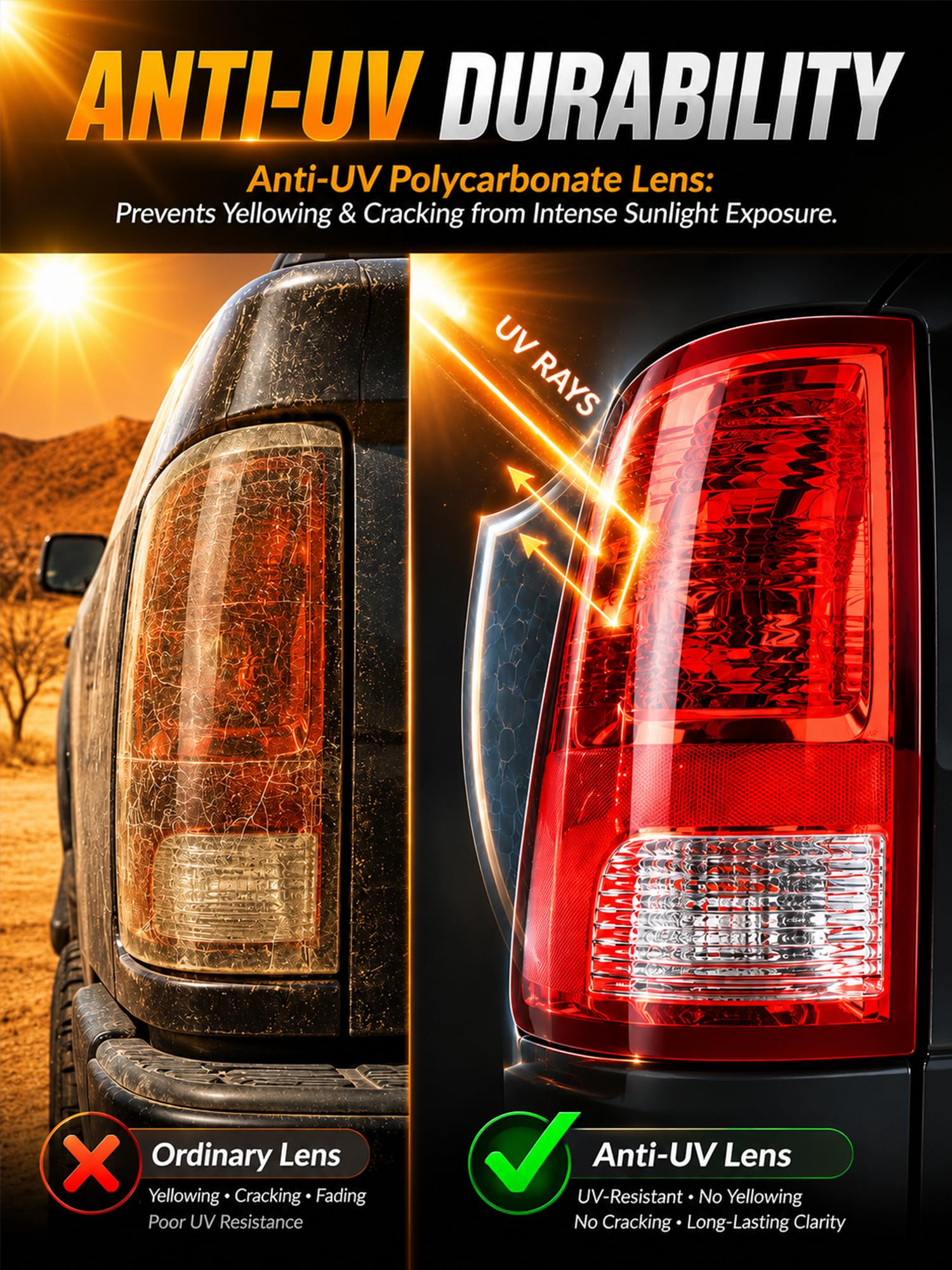 Autoverve tail light next to ruler showing dimensions for accurate sizing