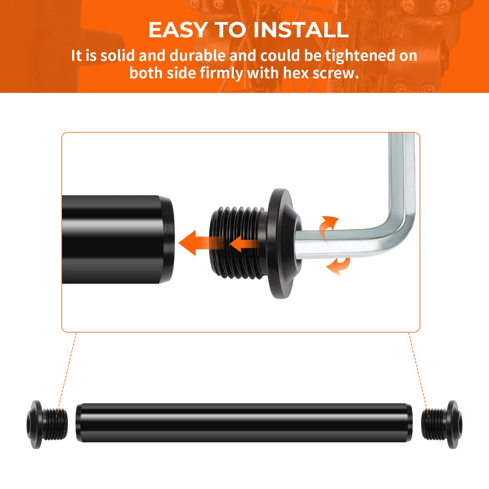 AUTOVIC axle mounted on Sur Ron fork for improved wheel stability