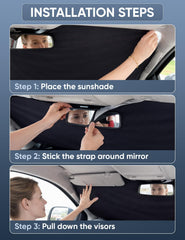 Autovir sun shade folded compactly in glove box showing easy storage and portability