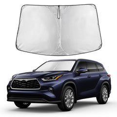 Autovir front packaging for Highlander windshield shade showing fit and brand benefits