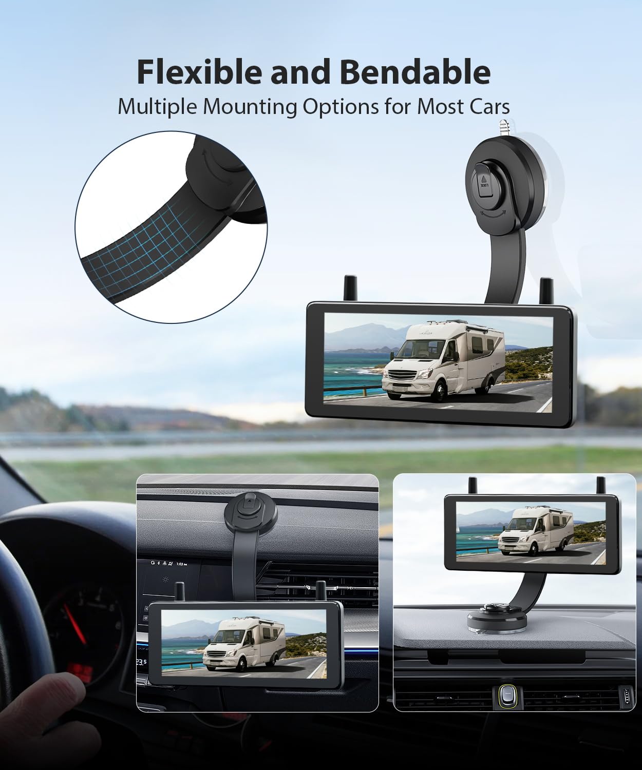 AUTO-VOX suction cup close-up showing durable texture and strong grip