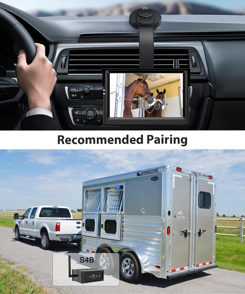 AUTO-VOX mounted on RV window lifestyle shot showing travel convenience