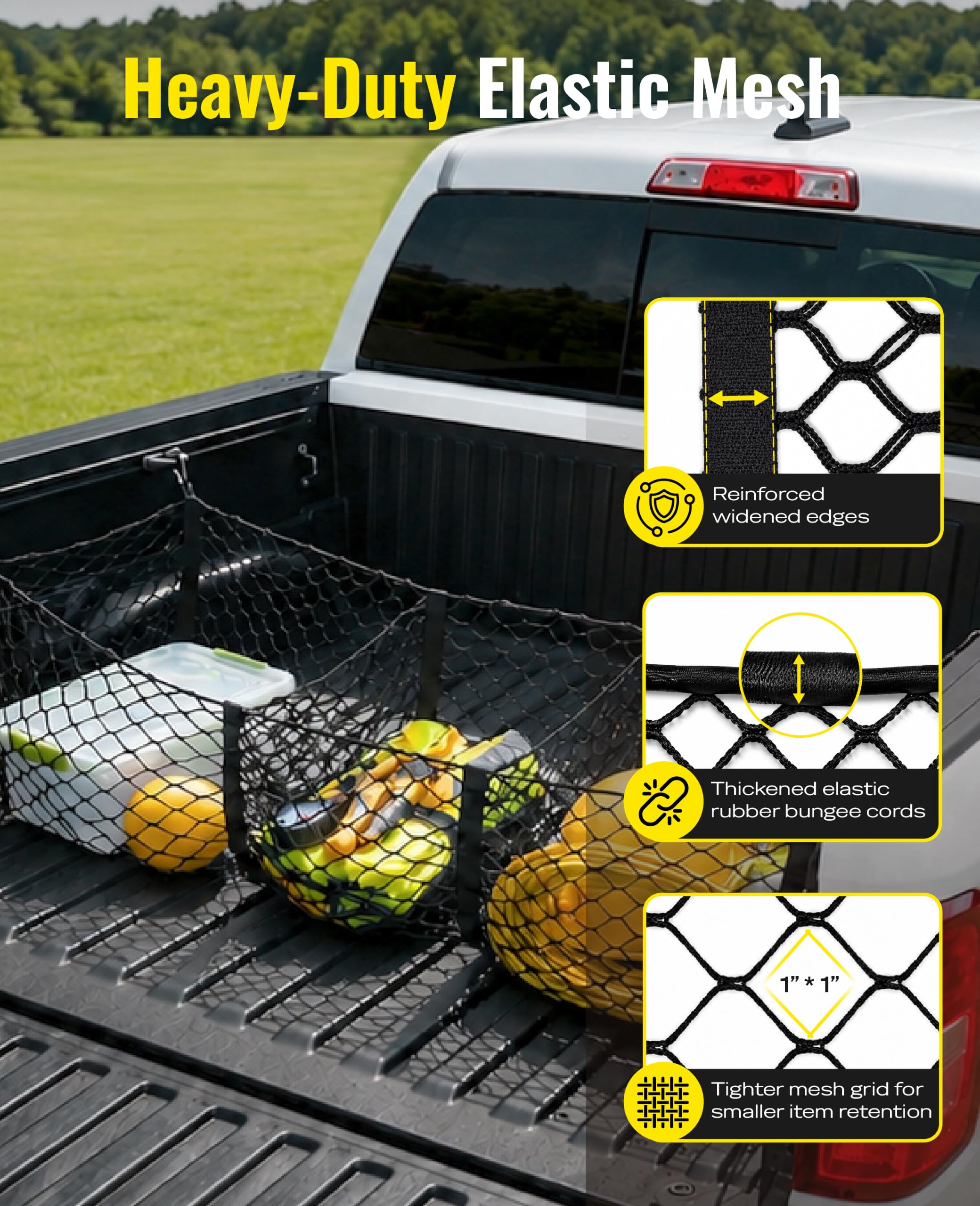 AUTOWN elastic bungee cord with D-clip detail demonstrating adjustable mounting