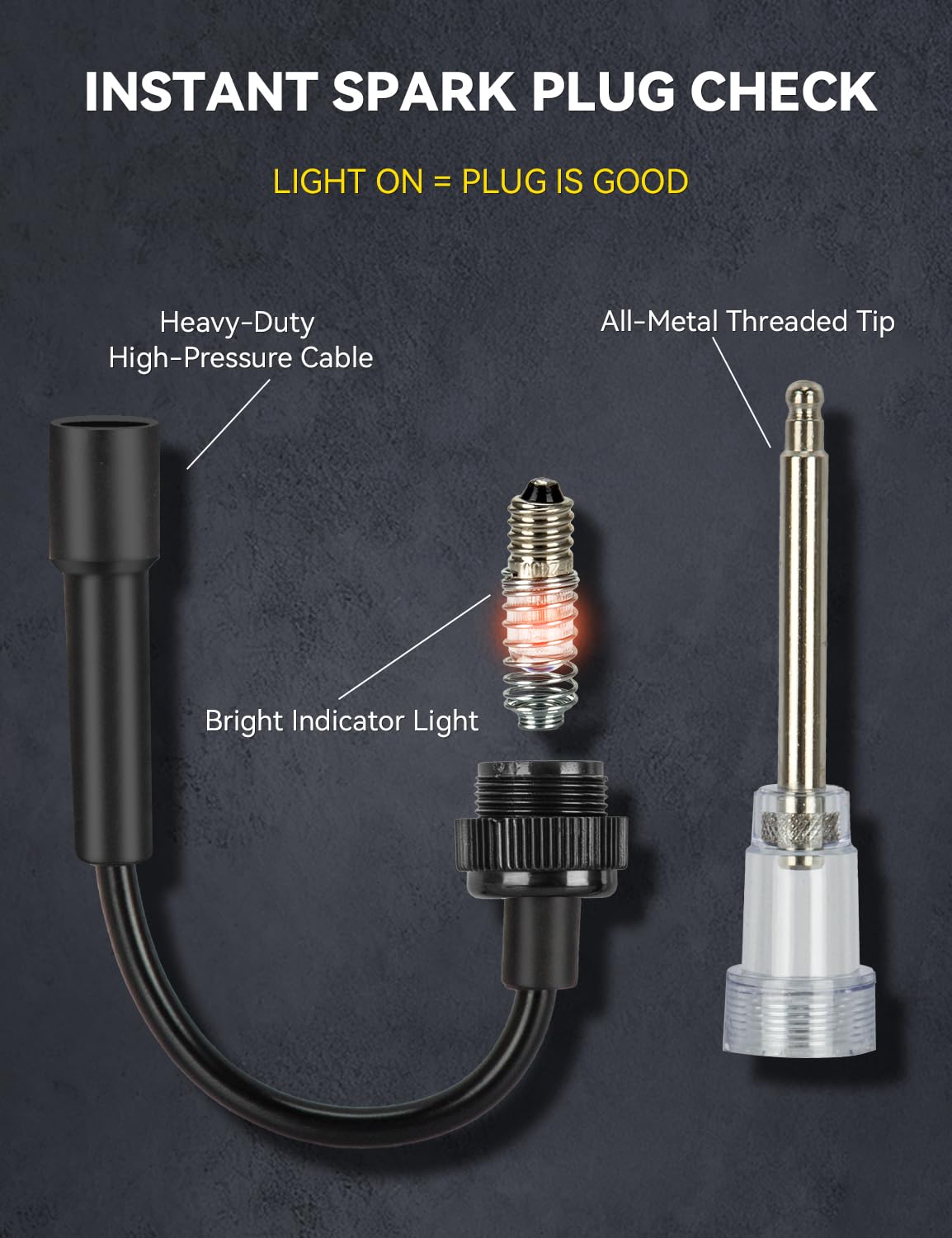AUTOWN spark plug testers used alongside compression gauge for diagnosis