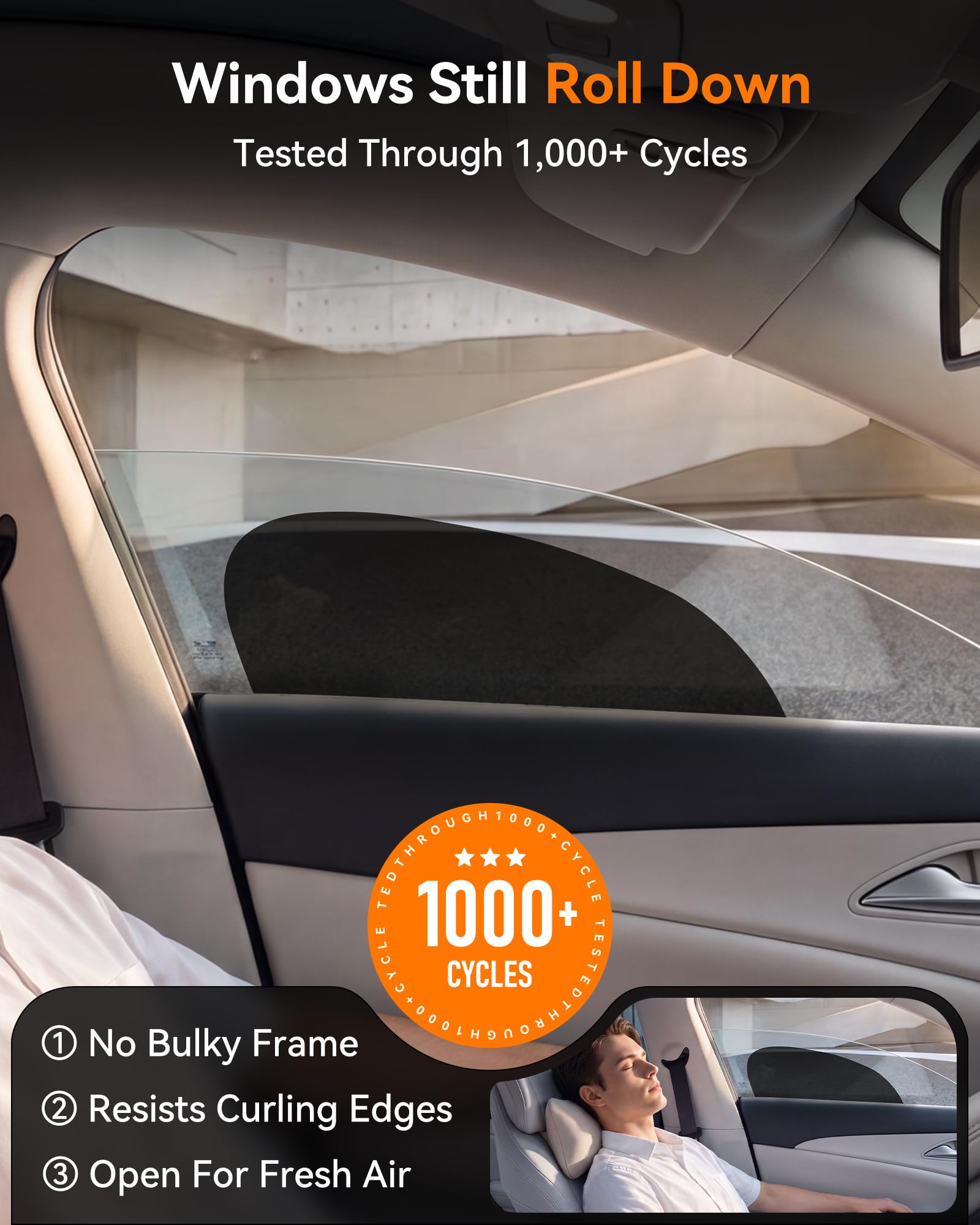 AUTOWOEL applied on passenger-side window reducing glare during drive