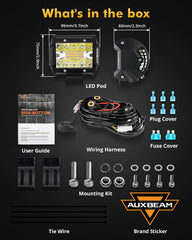 Auxbeam demonstrating amber and white modes together for improved visibility