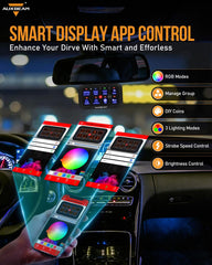 Auxbeam AR-800 close-up of tactile buttons highlighting customizable icons and feedback