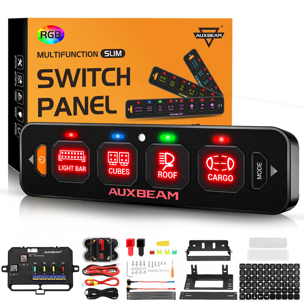 Auxbeam AS-R40 front panel view showing slim single-row layout and controls