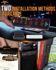 Auxbeam AS-R60 mounted in a vehicle dash, space-saving vertical installation