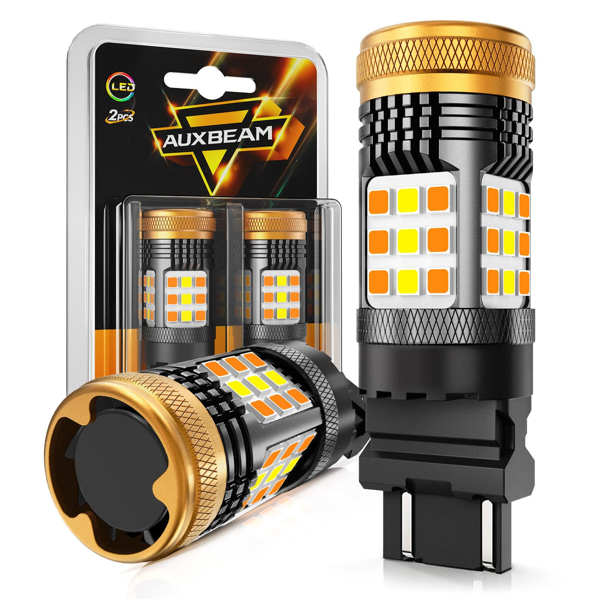 Auxbeam B21 front packaging showing model and fitment, aids quick identification