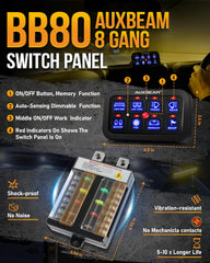 Auxbeam BB80 control box installed under hood protecting relays and reducing clutter