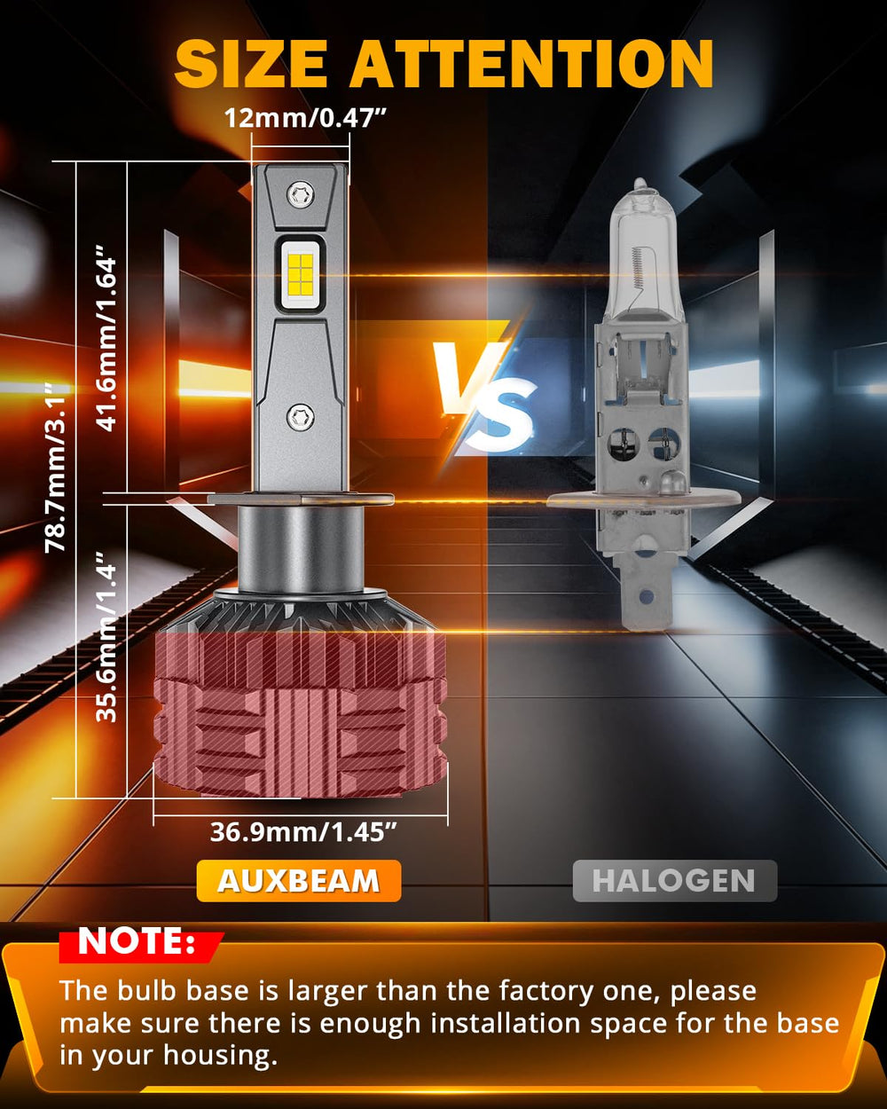 Auxbeam H1 F22 beam on road demonstrating extended range and safer visibility