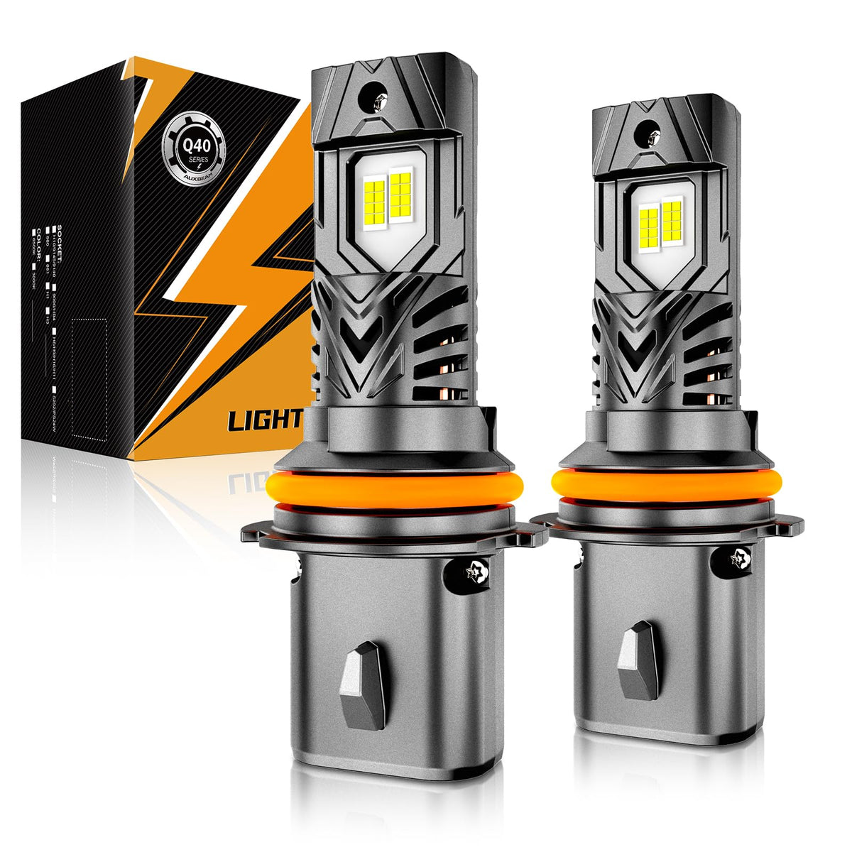 Auxbeam Q40 front view showing lens and housing for brighter fog illumination