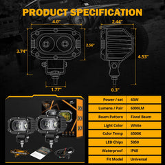 Auxbeam R4 mounted on vehicle bumper demonstrating broad illumination benefit