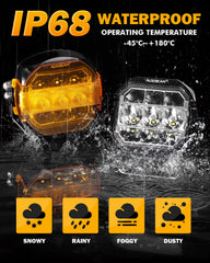 Auxbeam with yellow cover installed improving contrast and road visibility