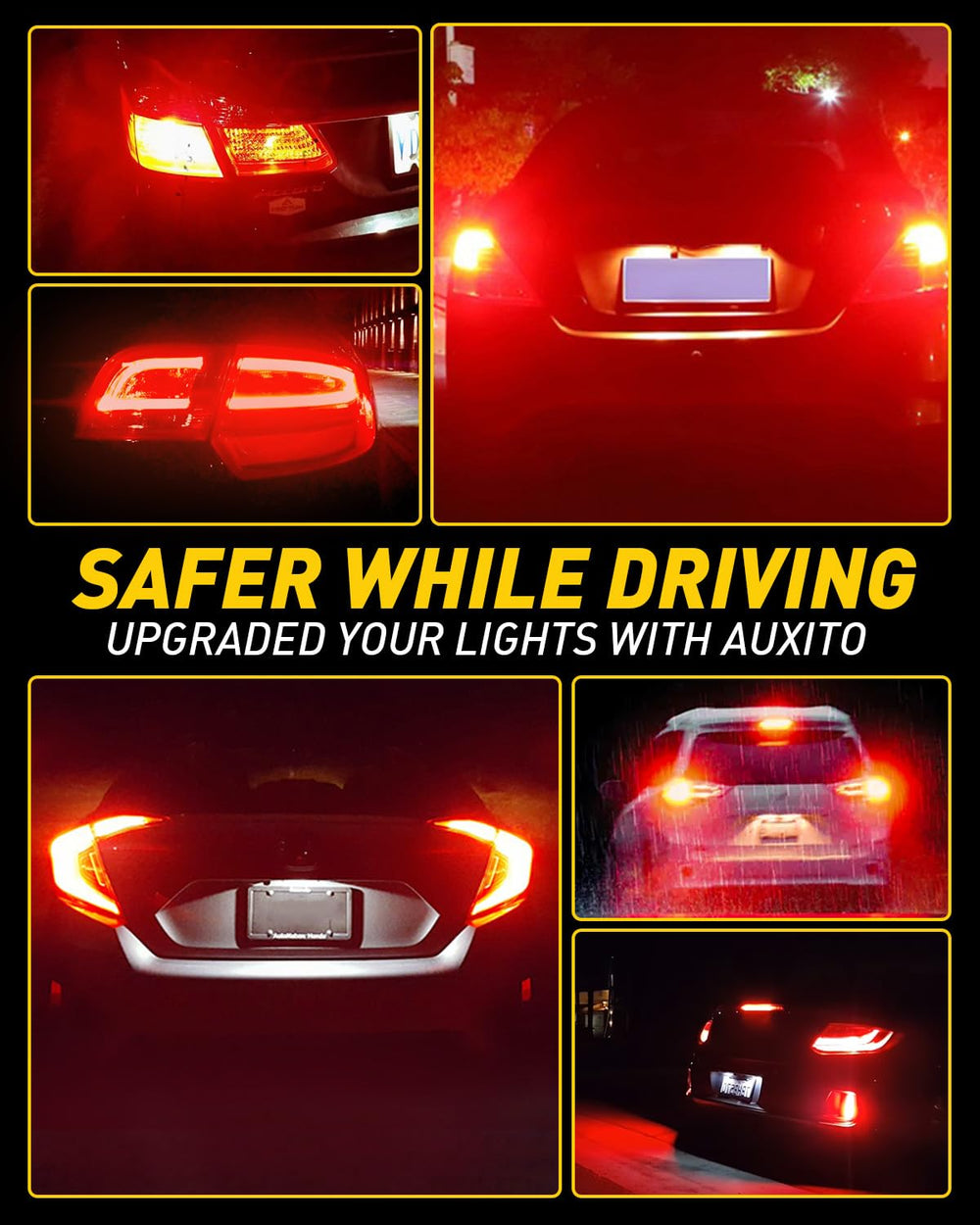 AUXITO installed in a vehicle brake socket showing brighter stop light visibility