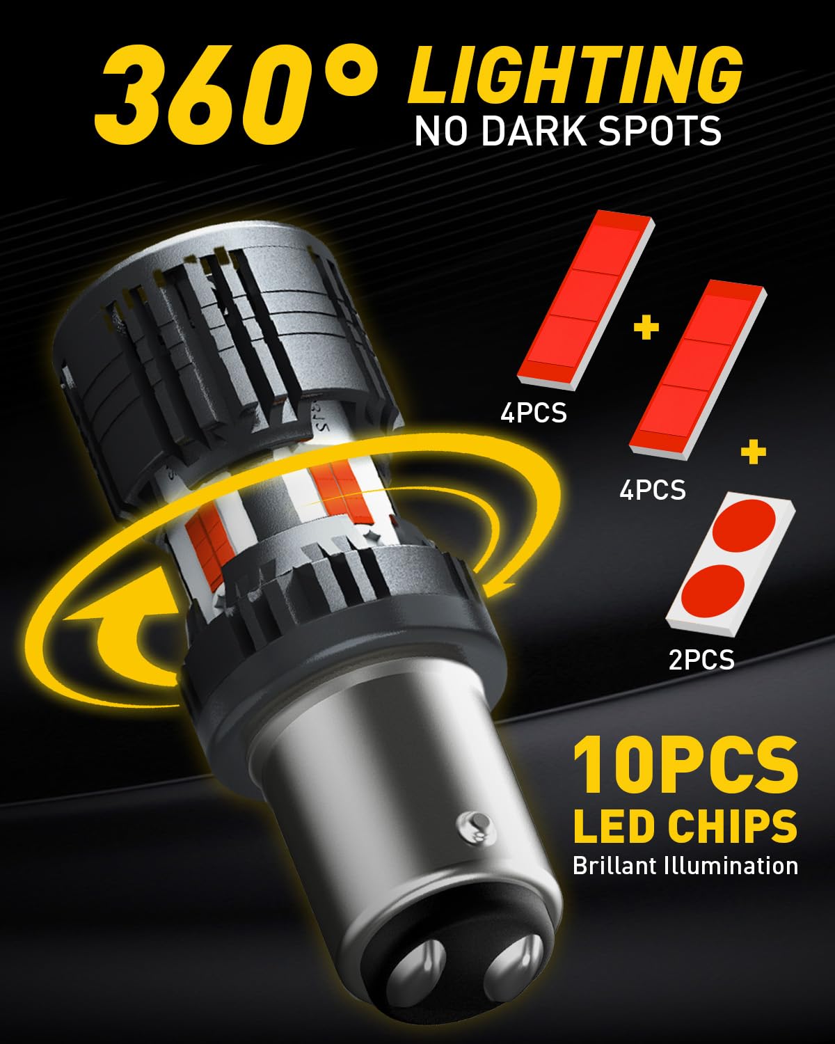 AUXITO illuminated rear lights on a car at night showing enhanced visibility for safety
