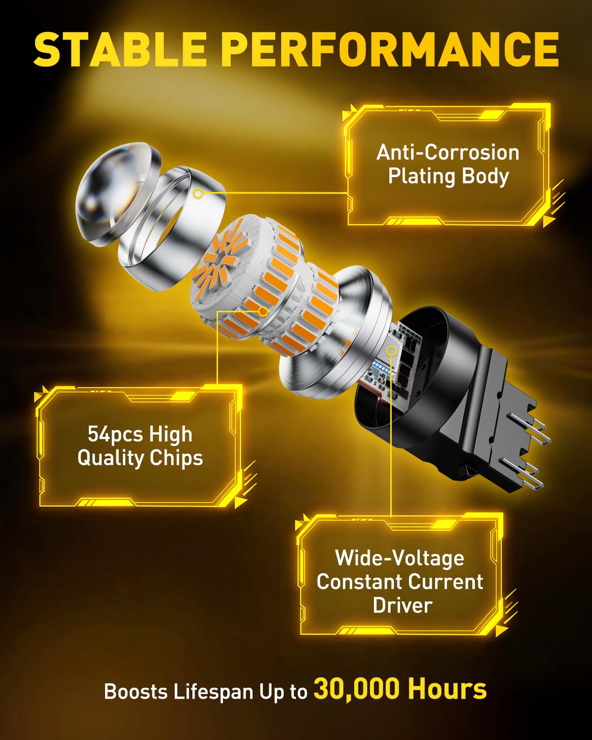 AUXITO electroplated housing detail for improved heat and corrosion resistance
