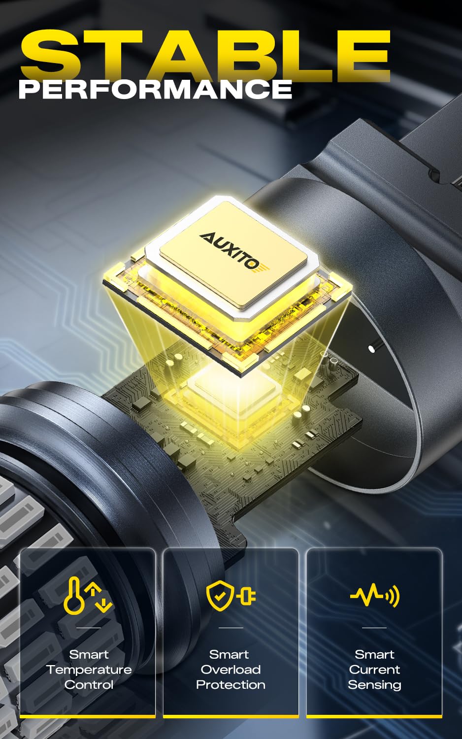 AUXITO pack of two bulbs and packaging, ready for quick dual-bulb replacement
