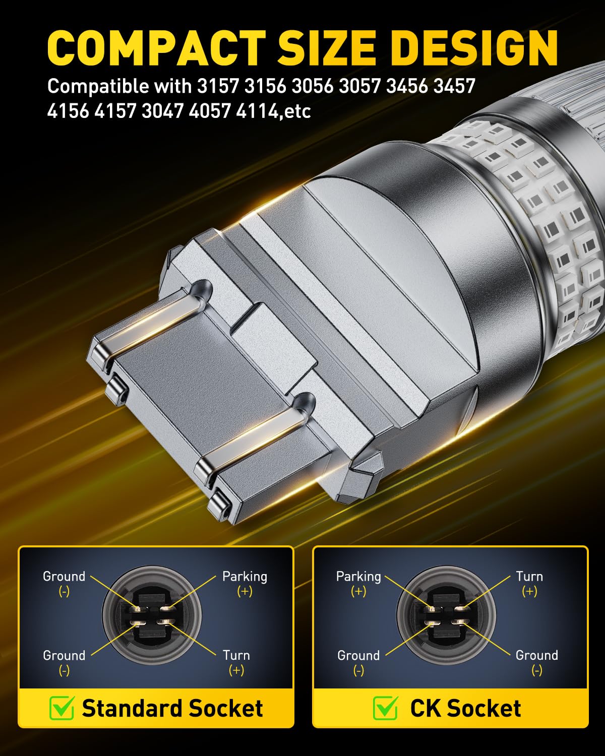AUXITO next to a ruler illustrating compact size and easy fitment