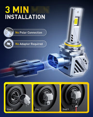 AUXITO 9006 installed on vehicle demonstrating brighter road illumination