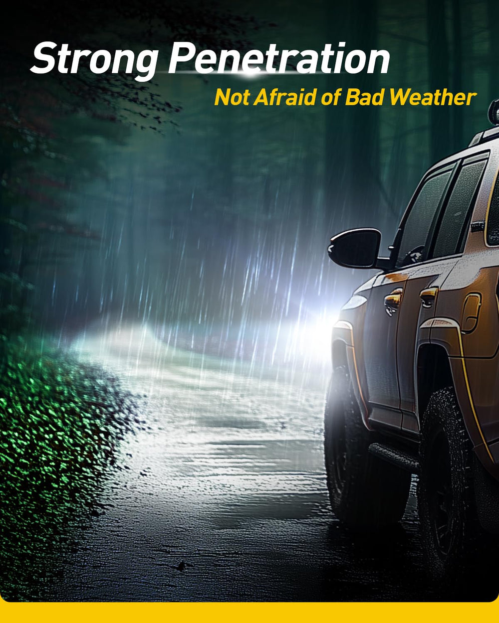 AUXITO car on night drive showing brighter road visibility