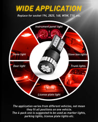 AUXITO installed on license plate illuminating red for improved visibility and style