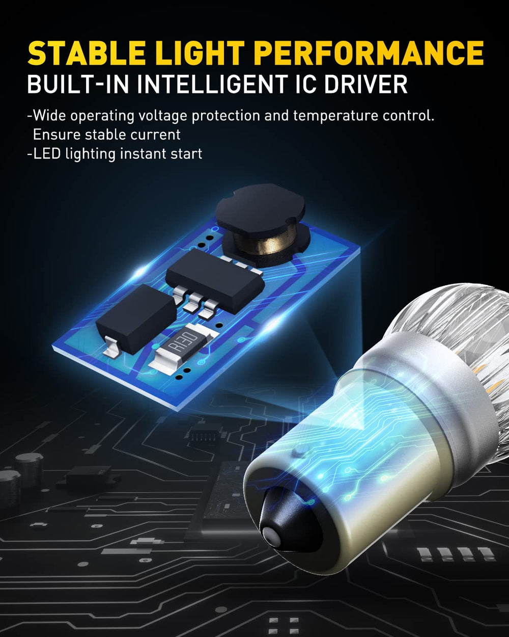 AUXITO bulbs installed in car turn signal showing improved visibility