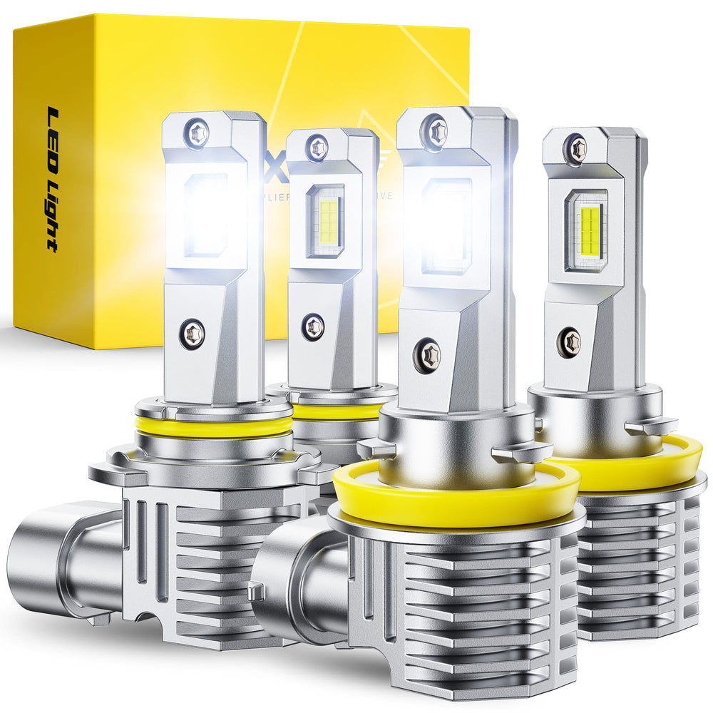 AUXITO front packaging showing H11 9005 bulbs and benefits