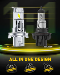 AUXITO bulbs beside ruler for size scale and easy fit confirmation