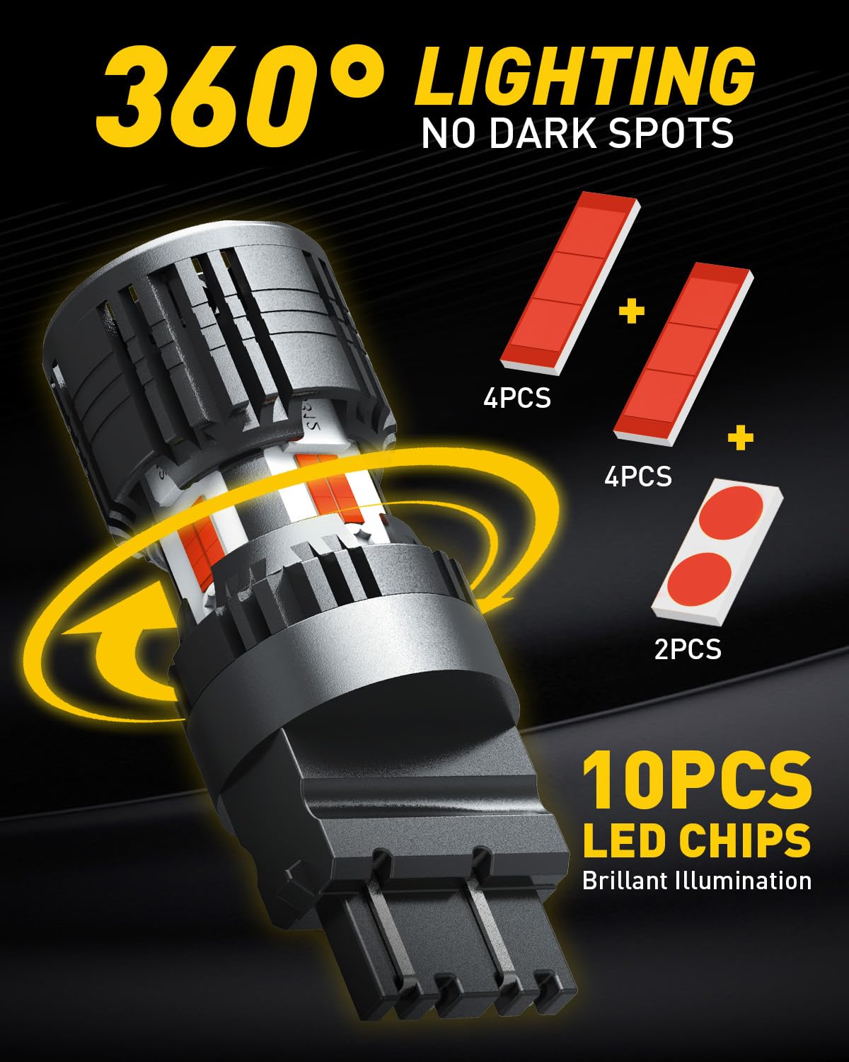 AUXITO night-time tail light visibility showing brighter brake illumination for safety