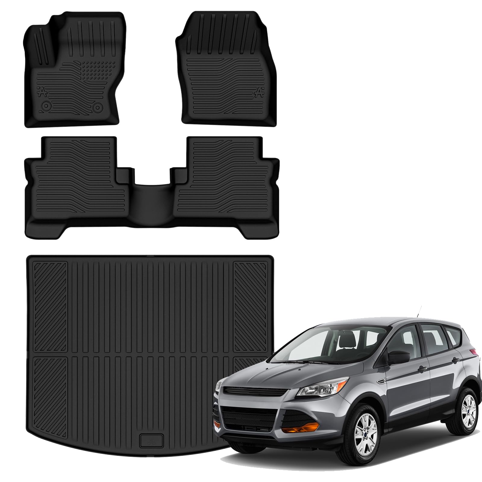 AUXKO front driver floor mat showing precise fit and protection