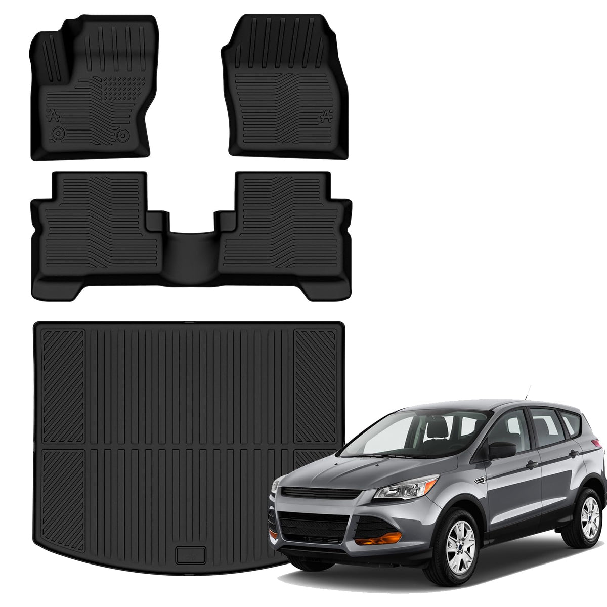AUXKO front driver floor mat showing precise fit and protection