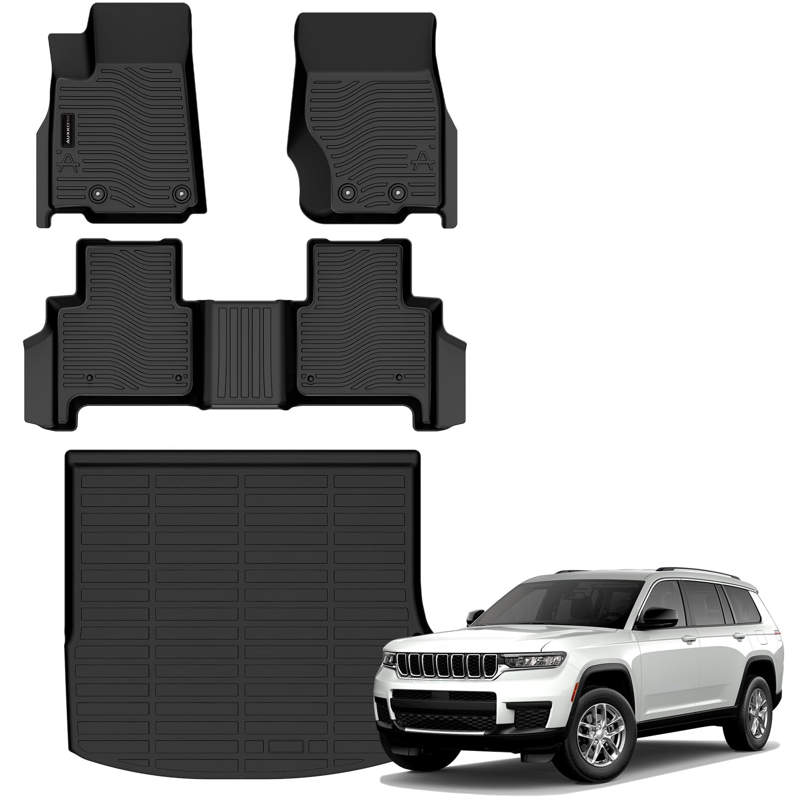 AUXKO front left floor mat installed showing precise fit and protection