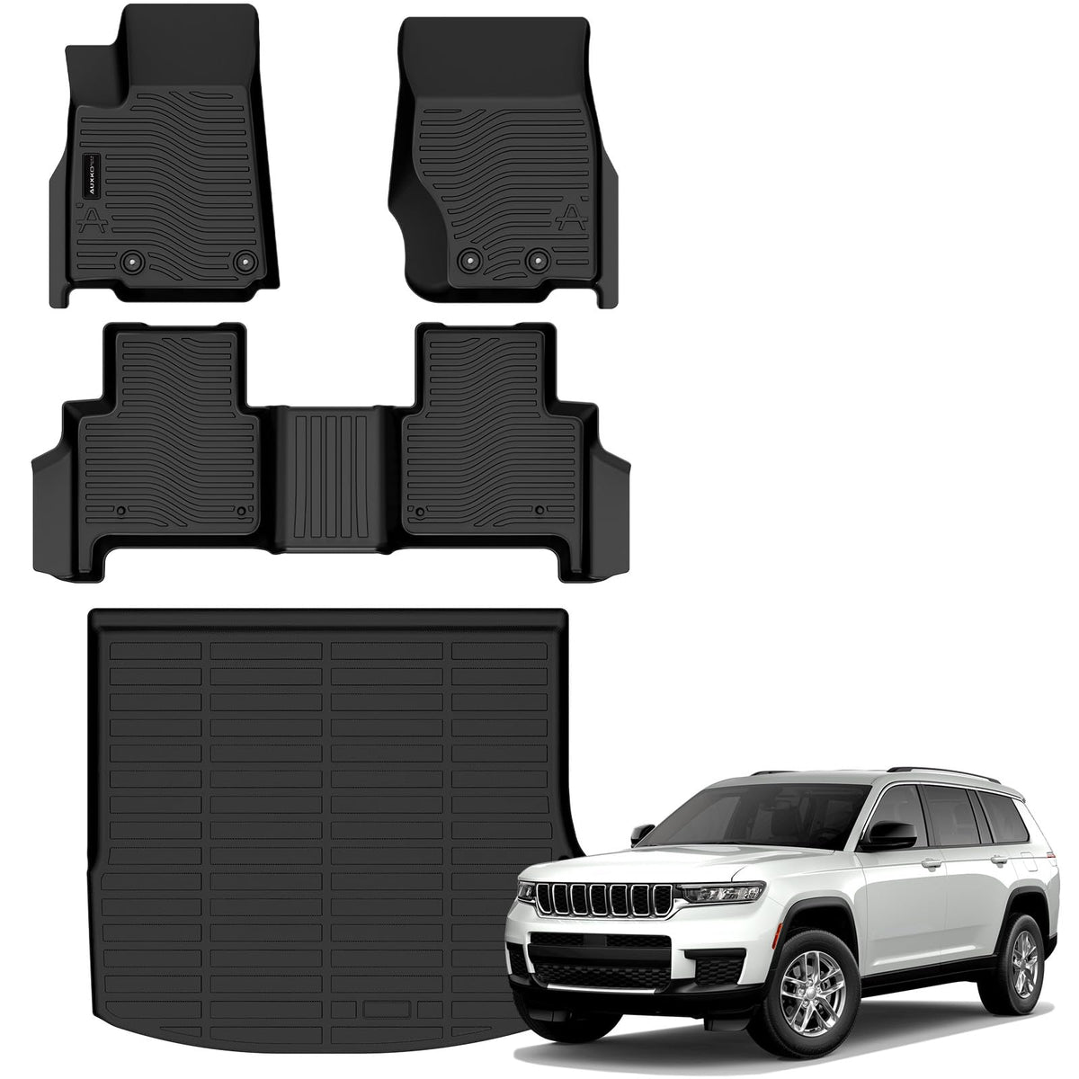 AUXKO front left floor mat installed showing precise fit and protection