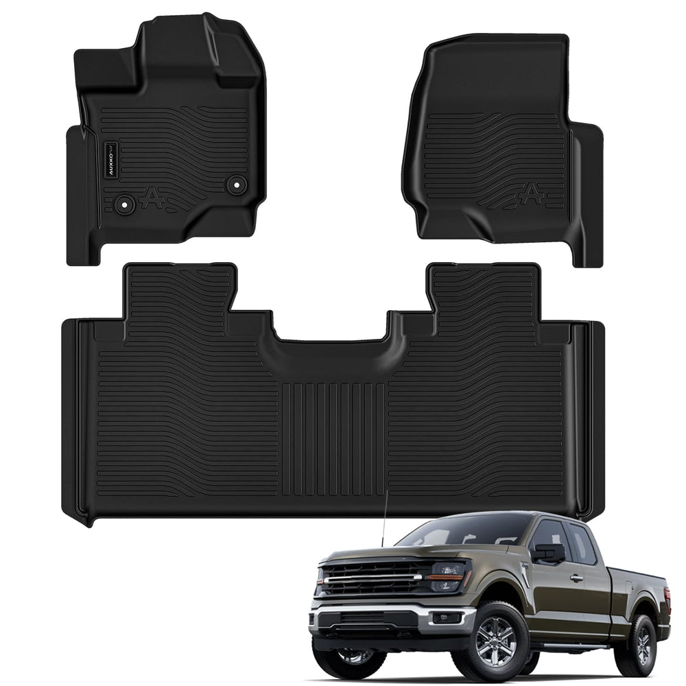AUXKO front passenger mat profile showing precise fit and coverage benefit