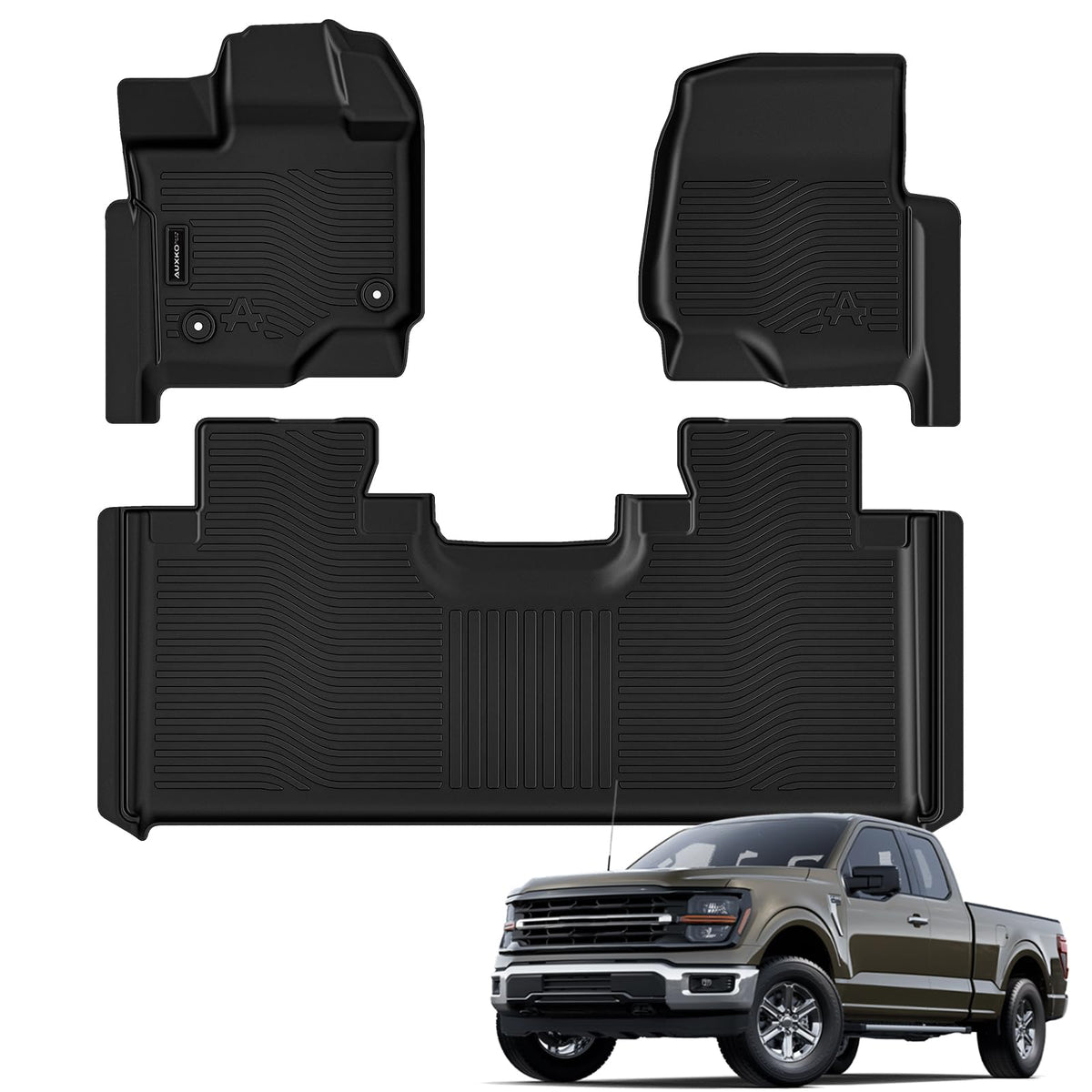 AUXKO front passenger mat profile showing precise fit and coverage benefit