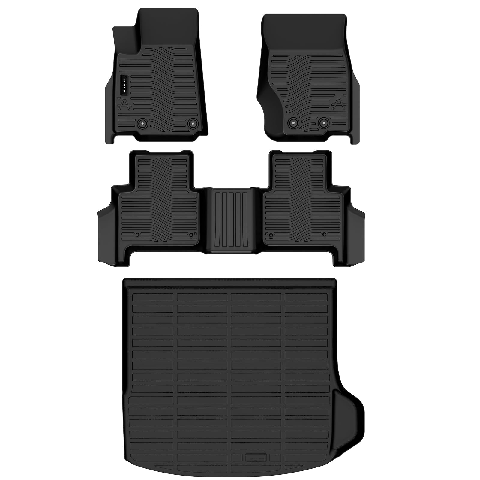 AUXKO front right mat near pedals demonstrating secure clearance and safety