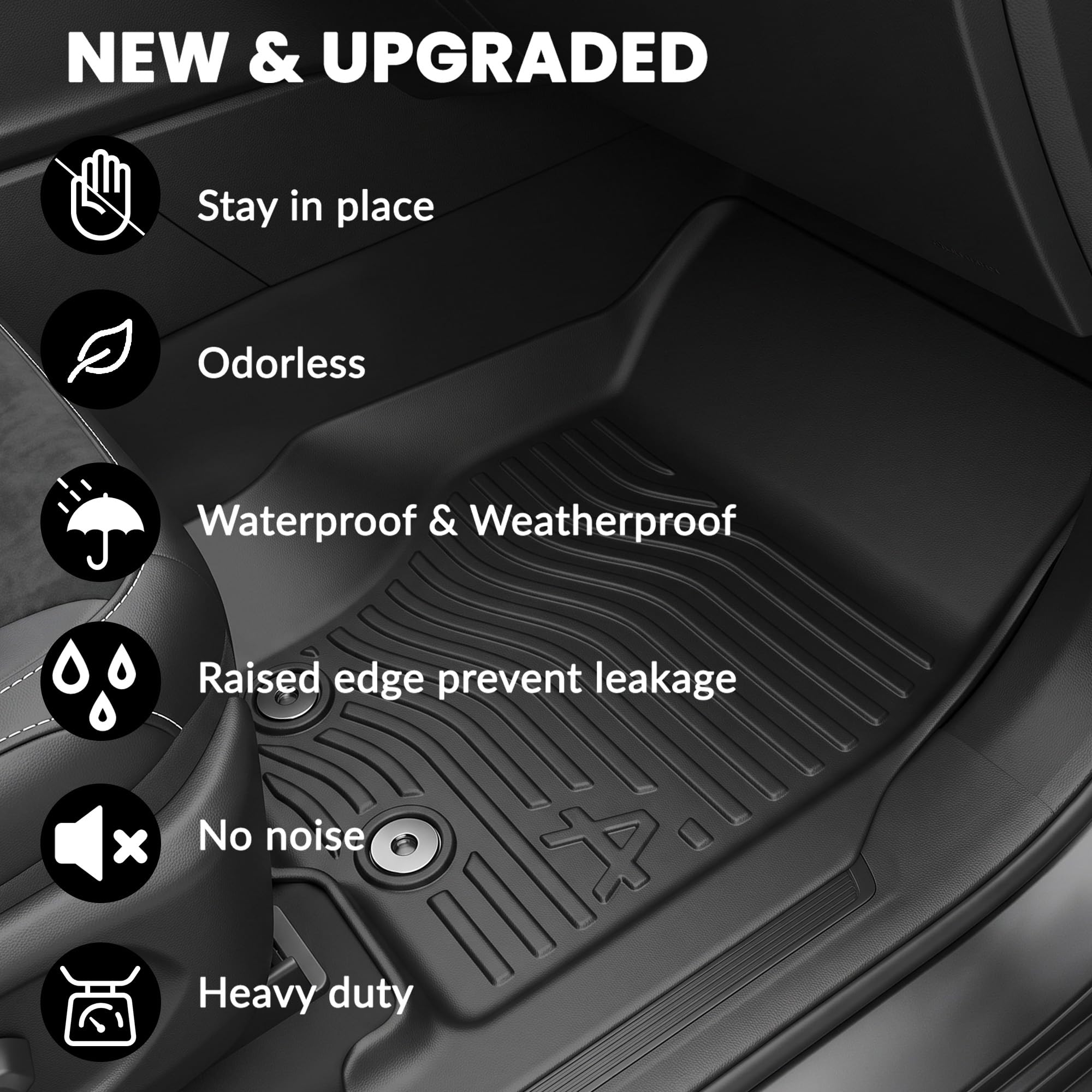 AUXKO installed mats in Jeep Grand Cherokee protecting interior during outdoor use