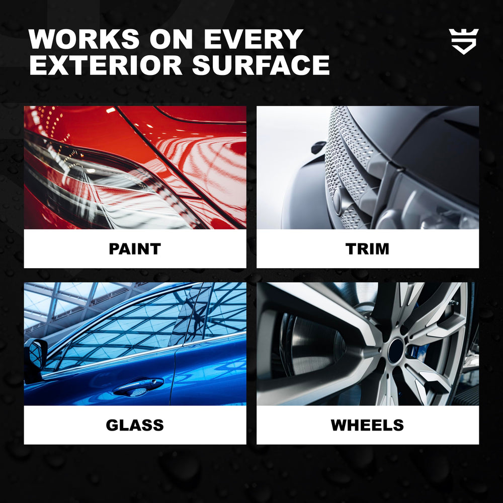 Car windshield with water beading after AvalonKing application for improved visibility