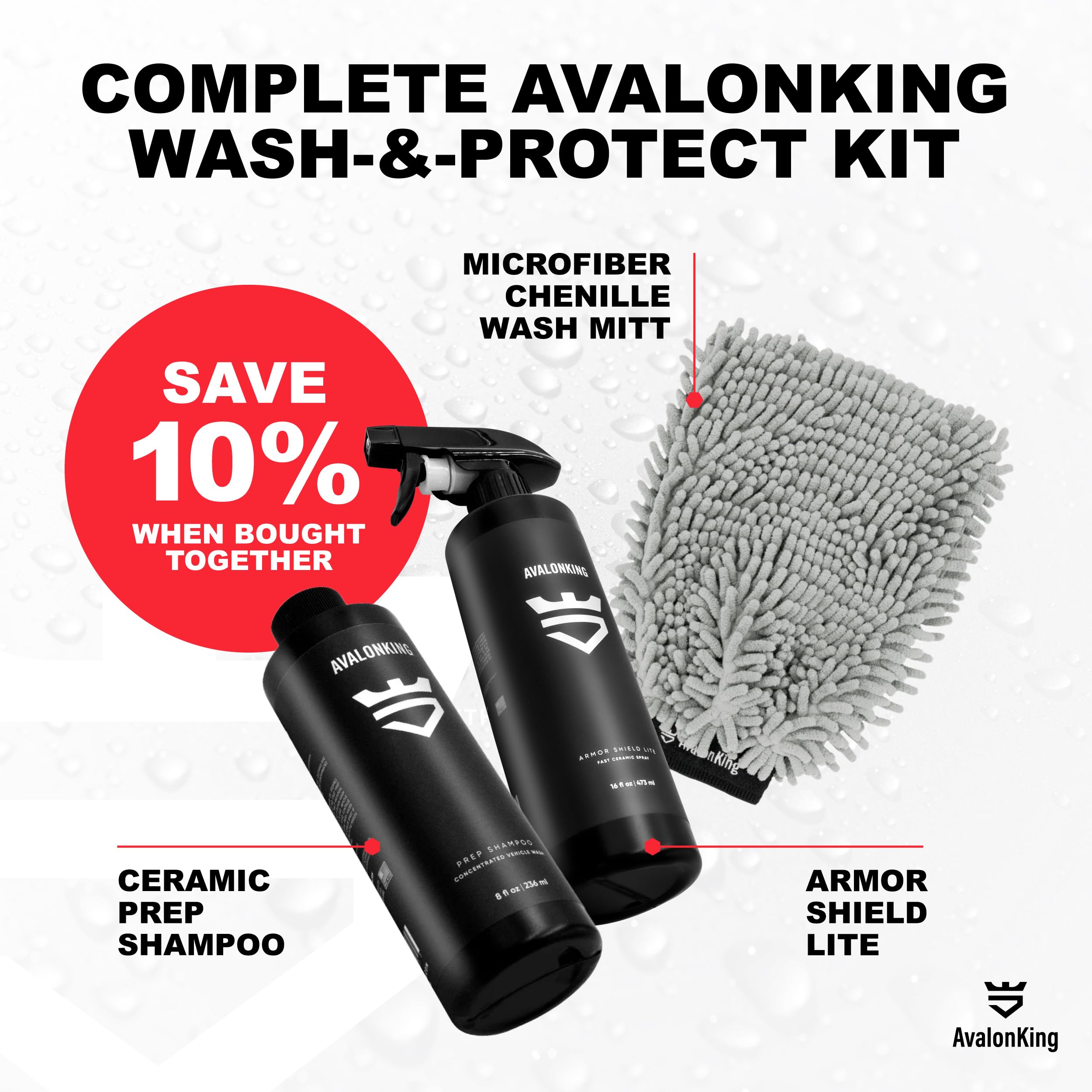 AvalonKing 16 oz bottle beside common objects showing portable size benefit