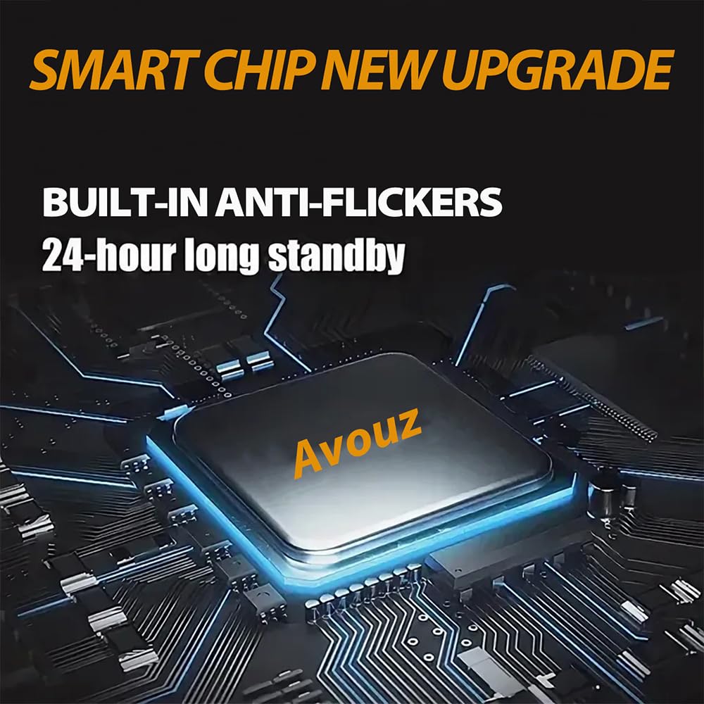 AVOUZ size comparison with halogen showing direct-fit replacement benefit