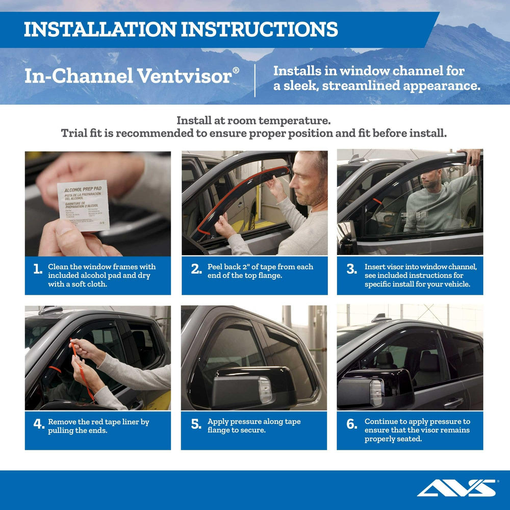 Auto Ventshade 3M adhesive detail demonstrating easy, drill-free installation