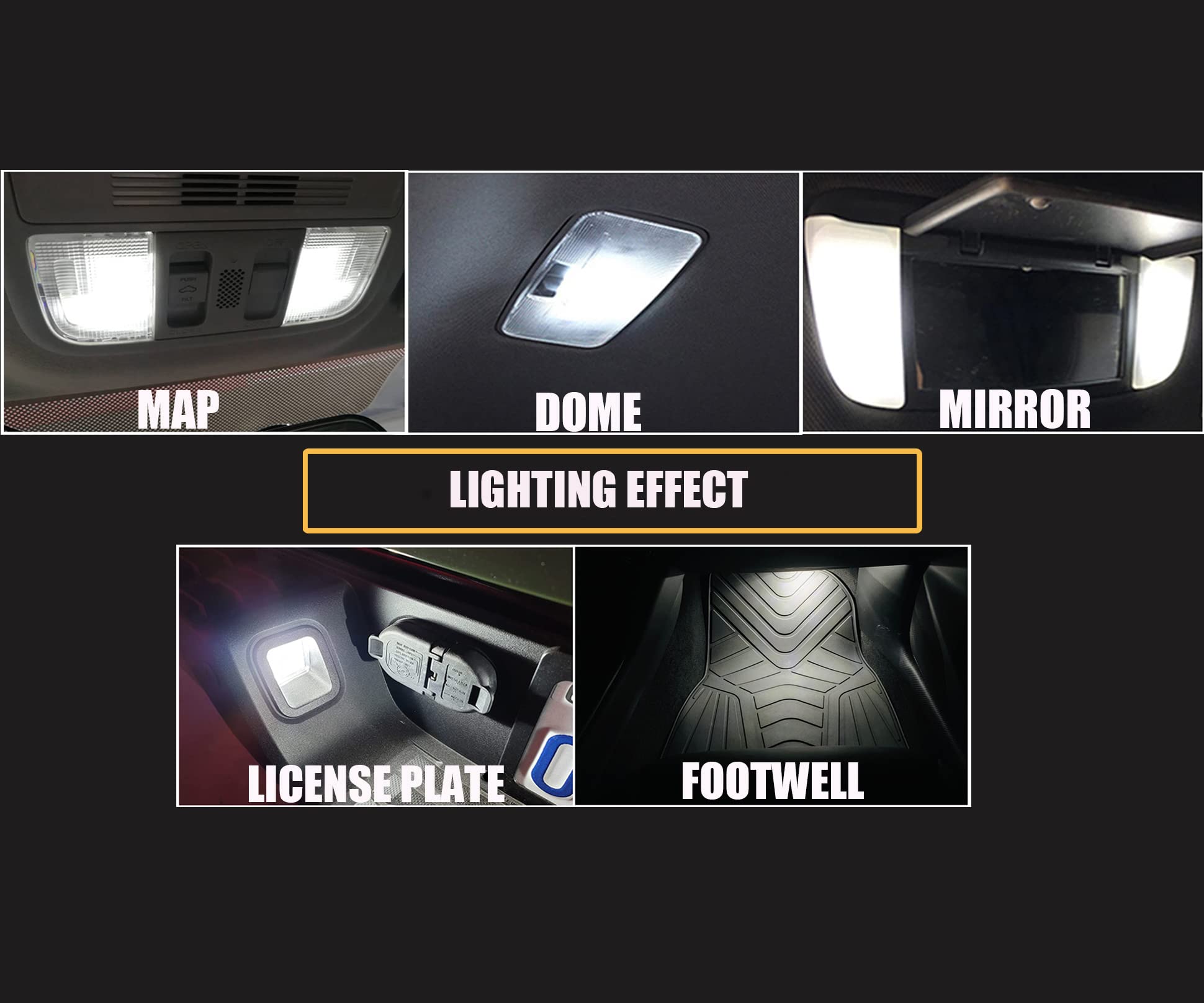 AWALITED 12-piece kit neatly arranged to show included bulbs and easy upgrade benefit