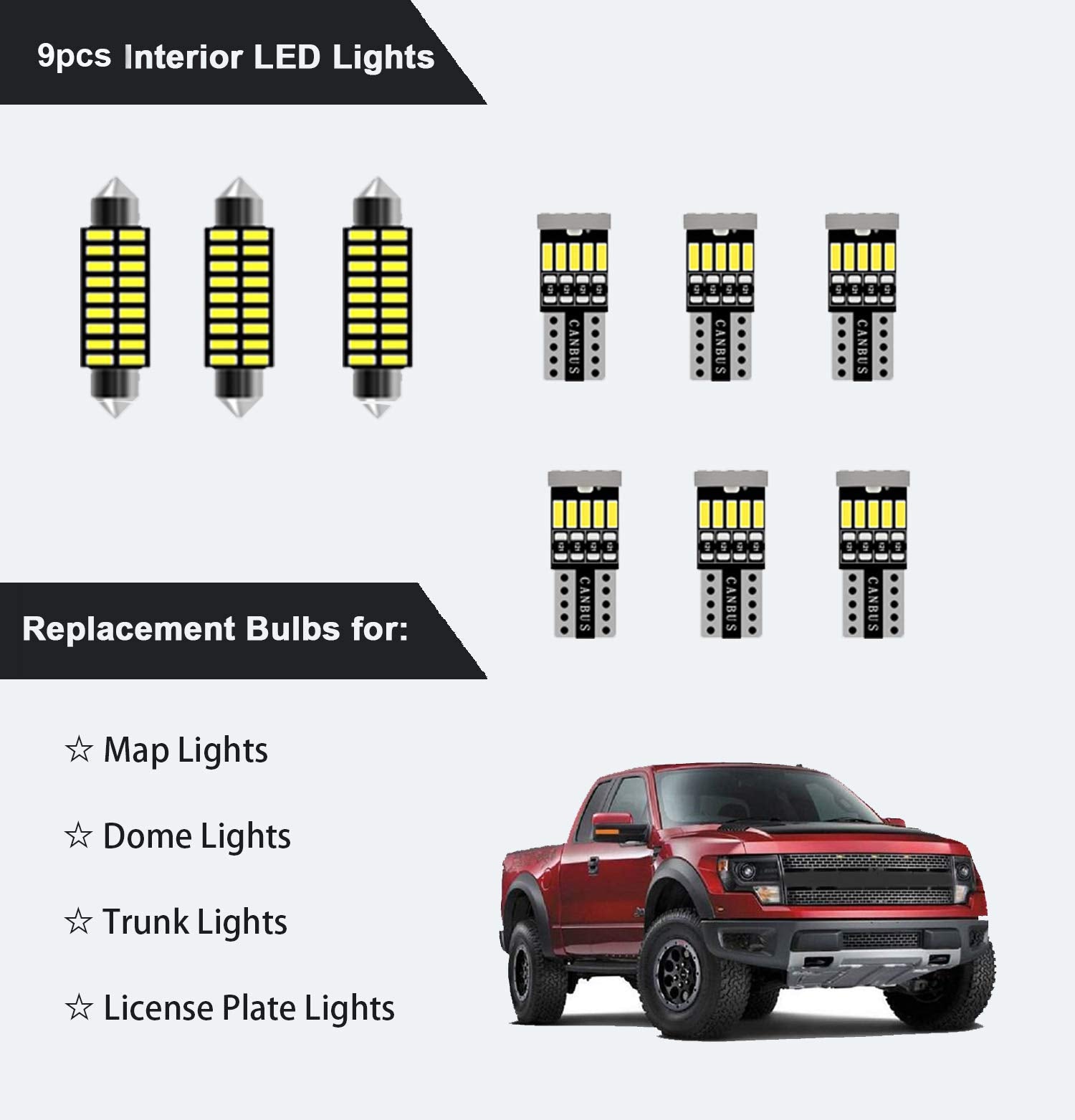 AWALITED map light installed in F-150 showing improved visibility and cleaner cabin light