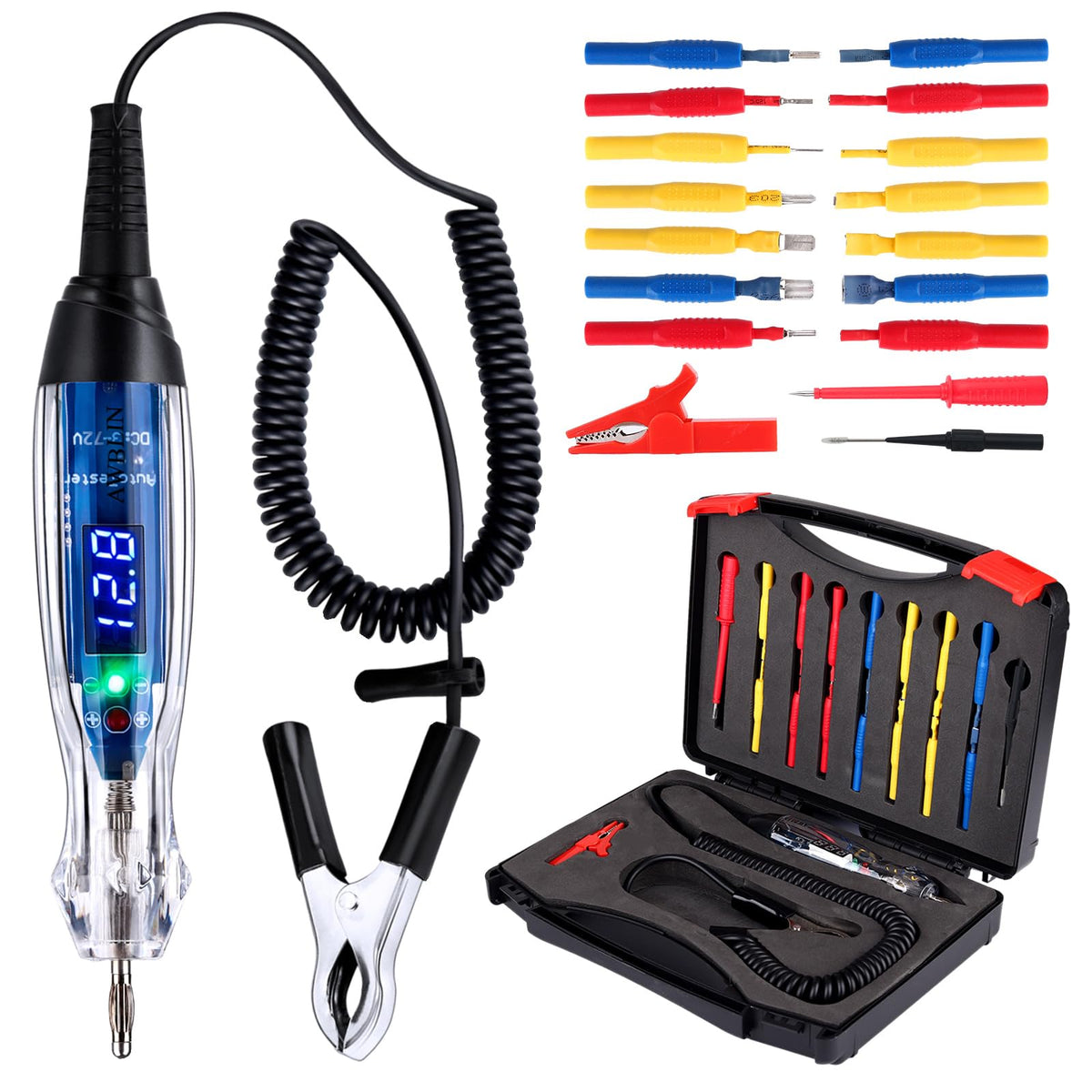 AWBLIN front view of complete tester kit showing organized case and contents for quick access