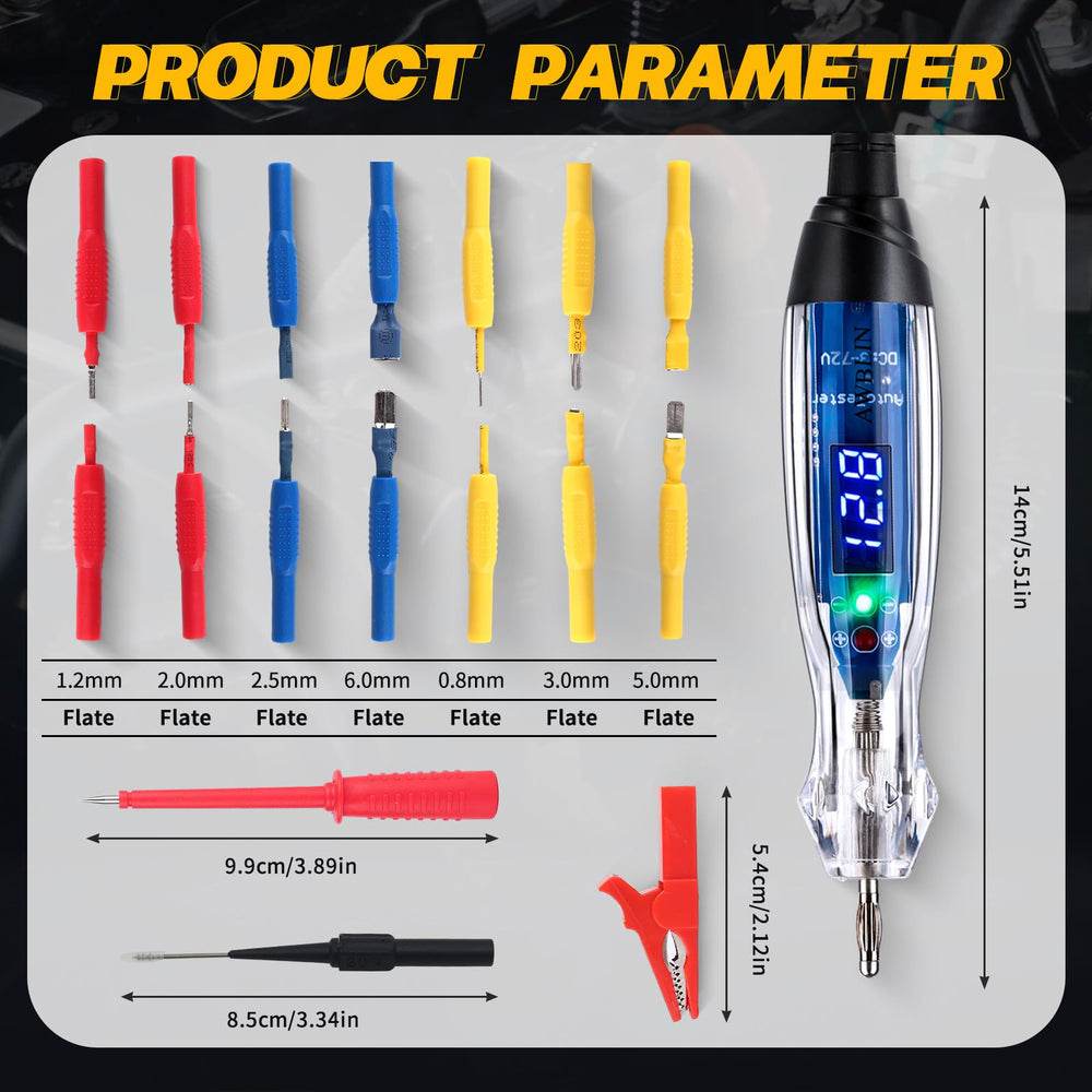AWBLIN probe tips and alligator clip detail for secure connections and safer testing