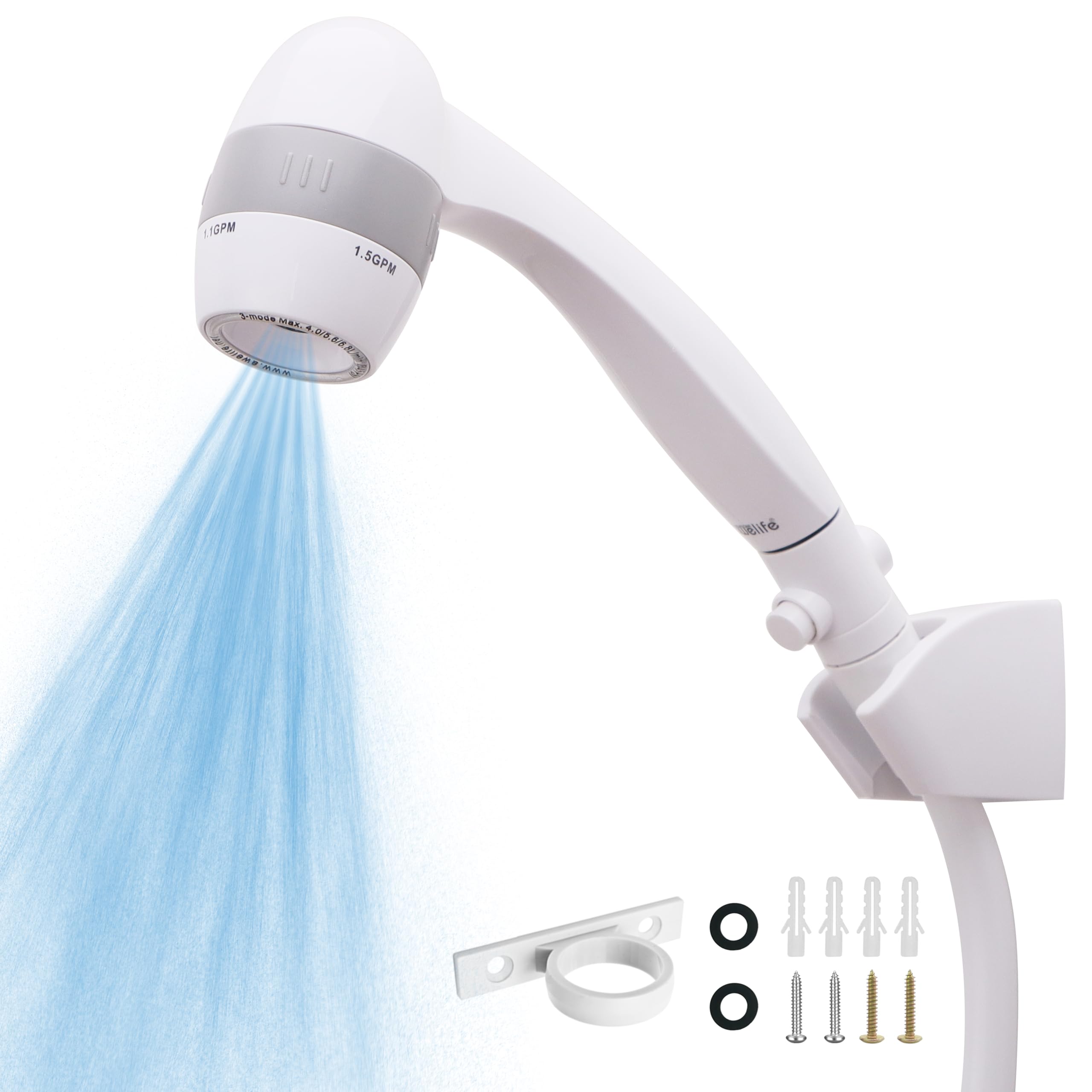 Awelife front view handshower showing compact design and easy grip for better control