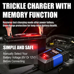 AWELTEC connected with ring terminals demonstrating secure permanent battery hookup